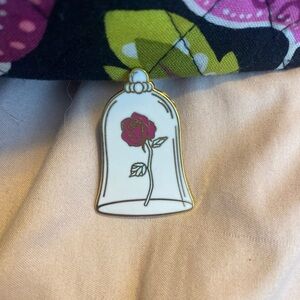 Rose from beauty and the beast pin